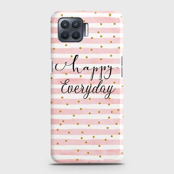 Oppo F17 Cover - Trendy Happy Everyday Printed Hard Case with Life Time Colors Guarantee