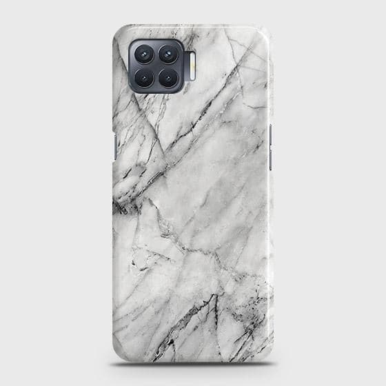 Oppo F17 Cover - Matte Finish - Trendy White Marble