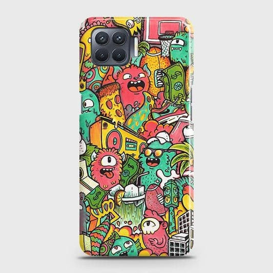 Oppo A73 Cover - Matte Finish - Candy Colors Trendy Sticker collage Printed Hard Case with Life Time Colors Guarantee