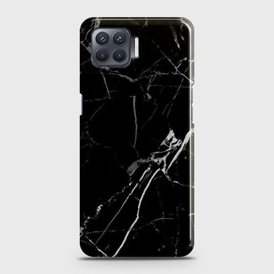 Oppo F17 Cover - Black Modern Classic Marble Printed Hard Case with Life Time Colors Guarantee