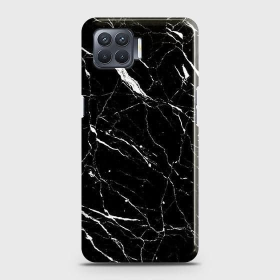 Oppo F17 Pro Cover - Trendy Black Marble Printed Hard Case with Life Time Colors Guarantee