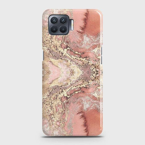 Oppo F17 Pro Cover - Trendy Chic Rose Gold Marble Printed Hard Case with Life Time Colors Guarantee