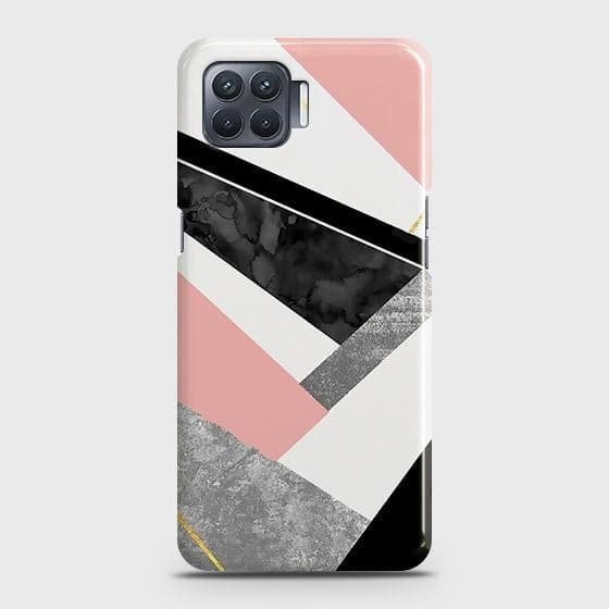 Oppo F17 Pro Cover - Matte Finish - Geometric Luxe Marble Trendy Printed Hard Case with Life Time Colors Guarantee