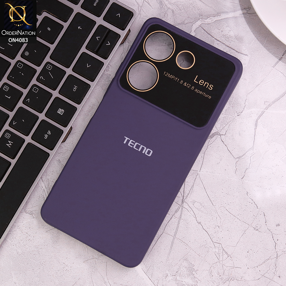 Tecno Camon 20 - Purple -  Glass Lense Ultra Camera Protection Soft Silicon Case