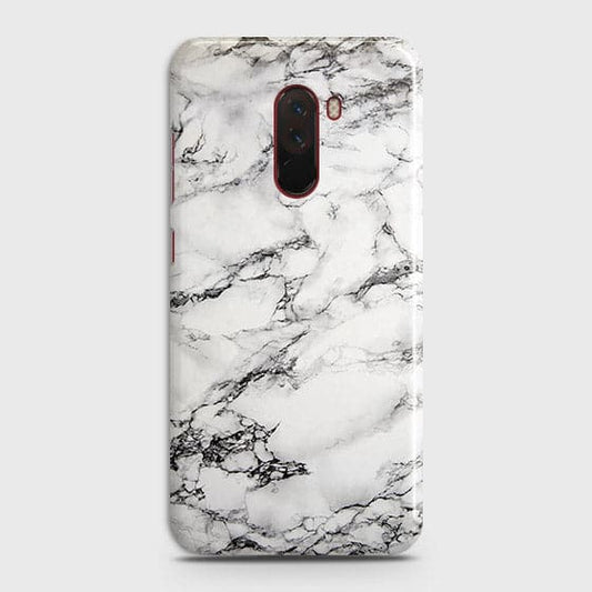 Xiaomi Pocophone F1 Cover - Matte Finish - Trendy Mysterious White Marble Printed Hard Case with Life Time Colors Guarantee