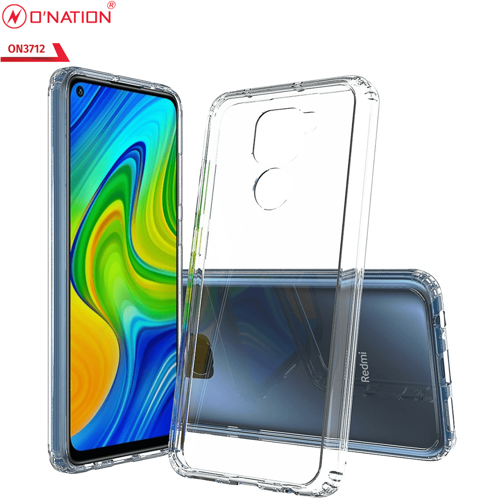 Xiaomi Redmi Note 9 Cover  - ONation Crystal Series - Premium Quality Clear Case No Yellowing Back With Smart Shockproof Cushions