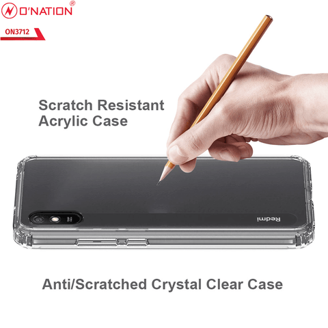 Xiaomi Redmi 9A Cover  - ONation Crystal Series - Premium Quality Clear Case No Yellowing Back With Smart Shockproof Cushions