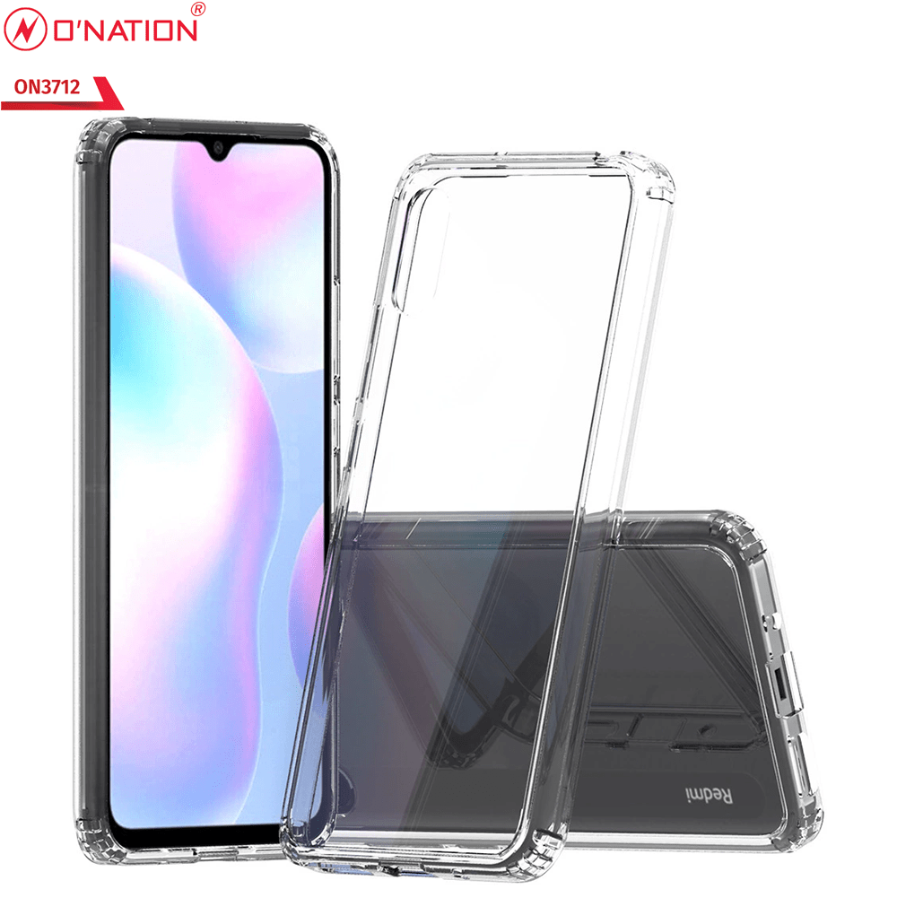 Xiaomi Redmi 9A Cover  - ONation Crystal Series - Premium Quality Clear Case No Yellowing Back With Smart Shockproof Cushions