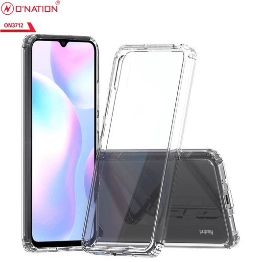 Xiaomi Redmi 9i Cover  - ONation Crystal Series - Premium Quality Clear Case No Yellowing Back With Smart Shockproof Cushions