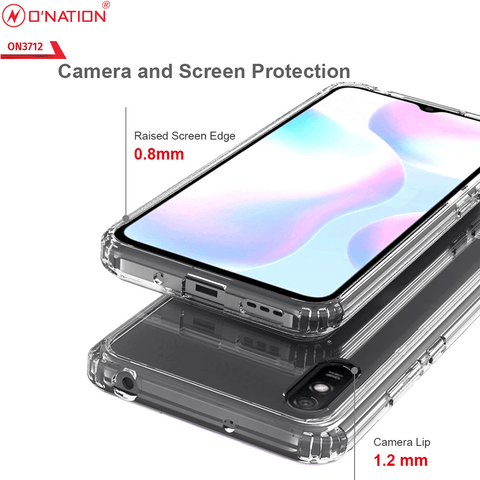 Xiaomi Redmi 9A Cover  - ONation Crystal Series - Premium Quality Clear Case No Yellowing Back With Smart Shockproof Cushions