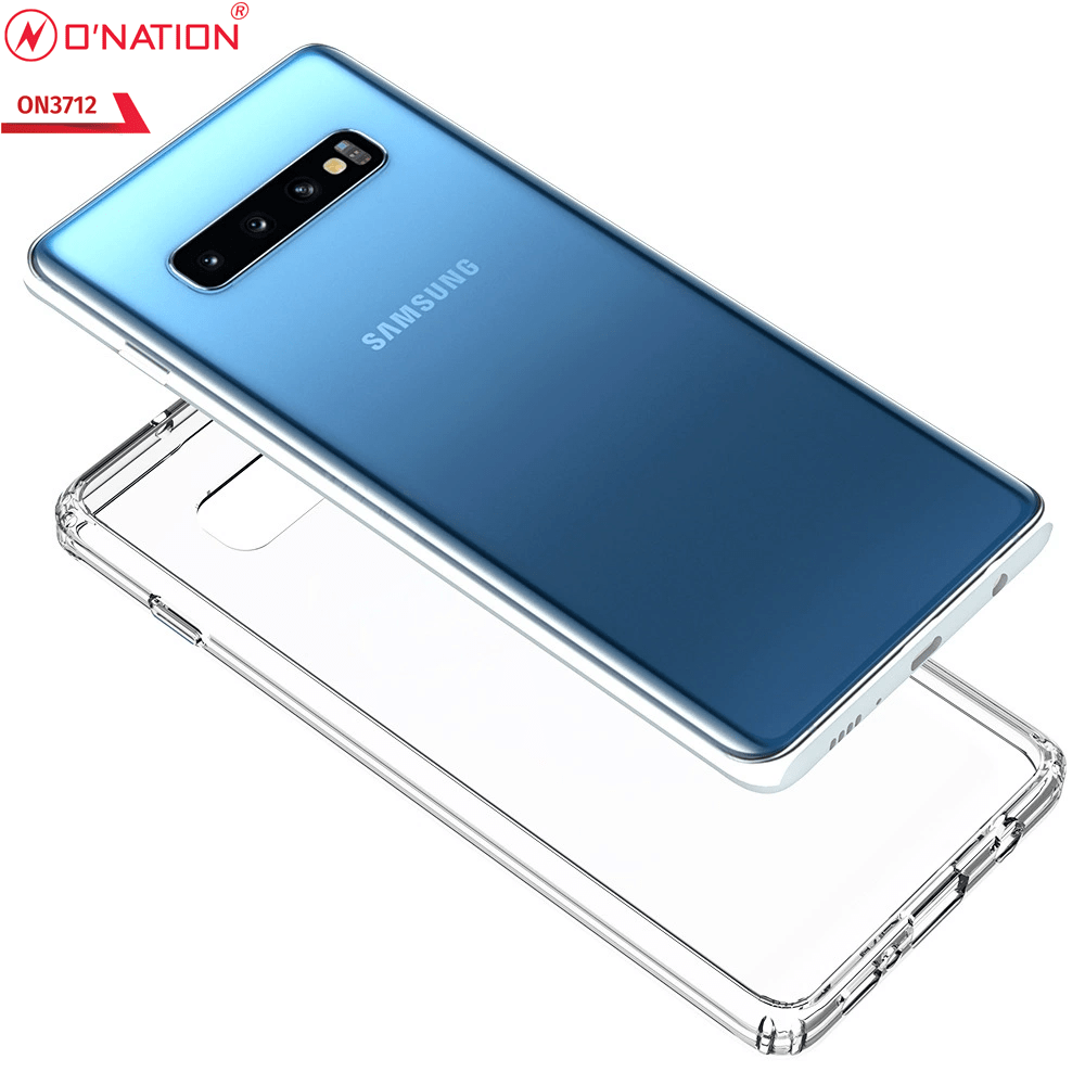 Samsung Galaxy S10 Plus Cover  - ONation Crystal Series - Premium Quality Clear Case No Yellowing Back With Smart Shockproof Cushions