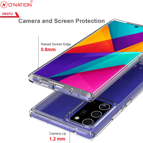 Samsung Galaxy Note 20 Ultra Cover  - ONation Crystal Series - Premium Quality Clear Case No Yellowing Back With Smart Shockproof Cushions