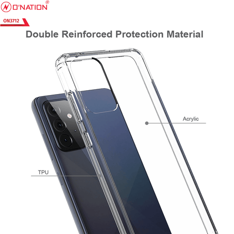 Samsung Galaxy A72 Cover  - ONation Crystal Series - Premium Quality Clear Case No Yellowing Back With Smart Shockproof Cushions