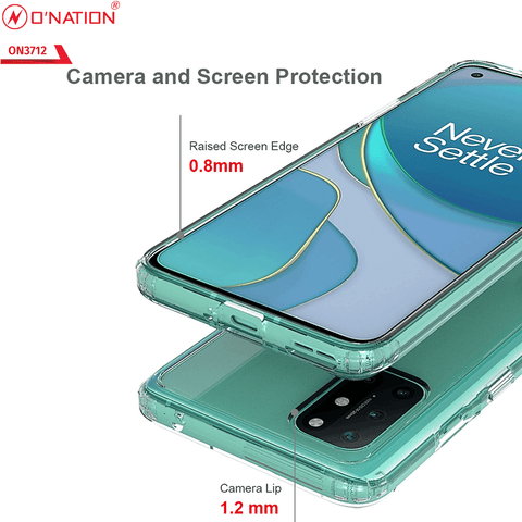 OnePlus 8T Cover  - ONation Crystal Series - Premium Quality Clear Case No Yellowing Back With Smart Shockproof Cushions