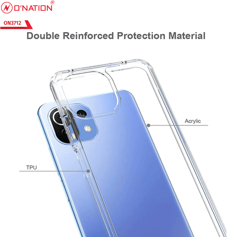 Xiaomi Mi 11 Lite Cover  - ONation Crystal Series - Premium Quality Clear Case No Yellowing Back With Smart Shockproof Cushions