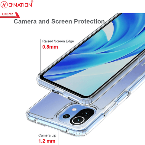 Xiaomi Mi 11 Lite Cover  - ONation Crystal Series - Premium Quality Clear Case No Yellowing Back With Smart Shockproof Cushions