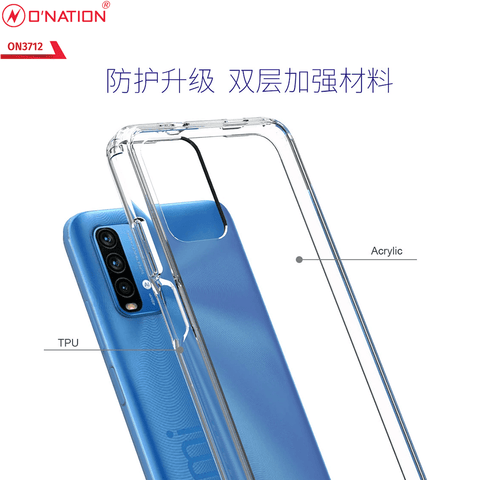 Xiaomi Redmi 9T Cover  - ONation Crystal Series - Premium Quality Clear Case No Yellowing Back With Smart Shockproof Cushions