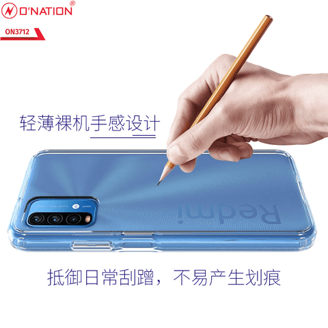 Xiaomi Redmi 9T Cover  - ONation Crystal Series - Premium Quality Clear Case No Yellowing Back With Smart Shockproof Cushions