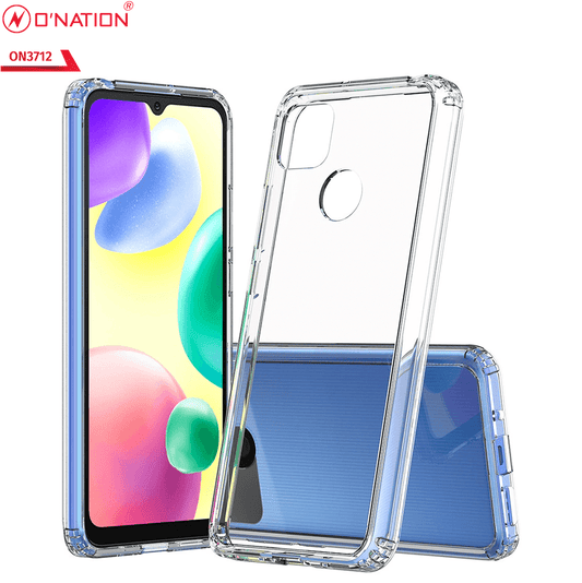 Xiaomi Redmi 10A Cover  - ONation Crystal Series - Premium Quality Clear Case No Yellowing Back With Smart Shockproof Cushions