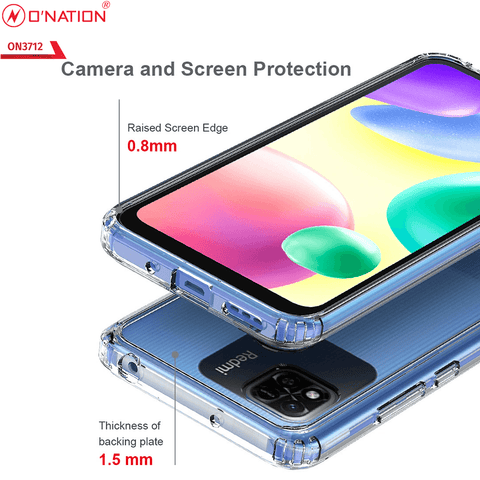 Xiaomi Redmi 9C Cover  - ONation Crystal Series - Premium Quality Clear Case No Yellowing Back With Smart Shockproof Cushions