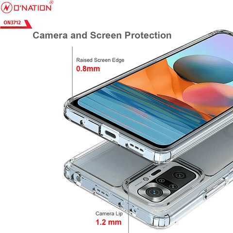 Xiaomi Redmi Note 10 Pro Max Cover  - ONation Crystal Series - Premium Quality Clear Case No Yellowing Back With Smart Shockproof Cushions