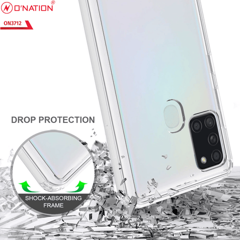 Samsung Galaxy A21s Cover  - ONation Crystal Series - Premium Quality Clear Case No Yellowing Back With Smart Shockproof Cushions