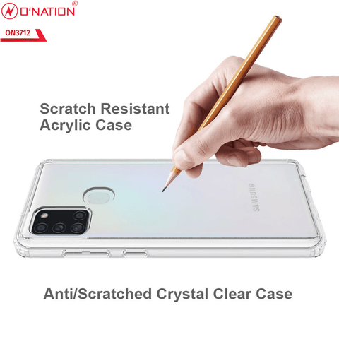 Samsung Galaxy A21s Cover  - ONation Crystal Series - Premium Quality Clear Case No Yellowing Back With Smart Shockproof Cushions