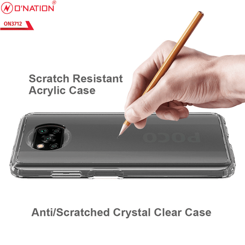 Xiaomi Poco X3 Cover  - ONation Crystal Series - Premium Quality Clear Case No Yellowing Back With Smart Shockproof Cushions