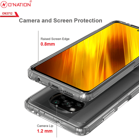 Xiaomi Poco X3 Pro Cover  - ONation Crystal Series - Premium Quality Clear Case No Yellowing Back With Smart Shockproof Cushions