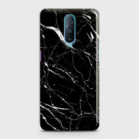 OPPO R17 Pro Cover - Trendy Black Marble Printed Hard Case with Life Time Colors Guarantee