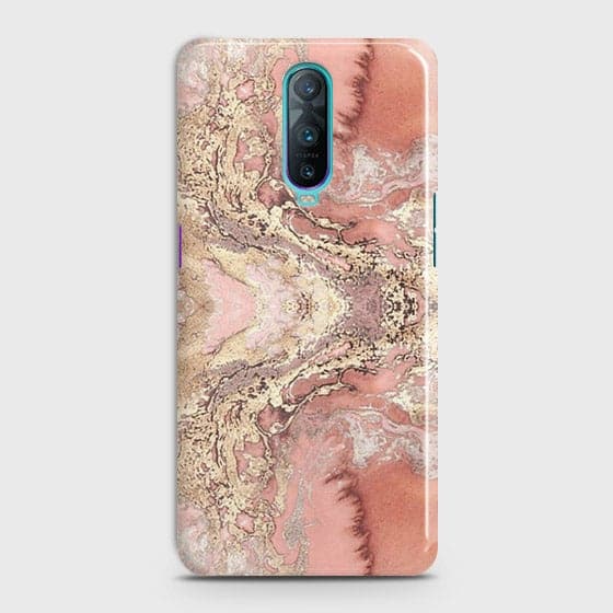 OPPO R17 Pro Cover - Trendy Chic Rose Gold Marble Printed Hard Case with Life Time Colors Guarantee