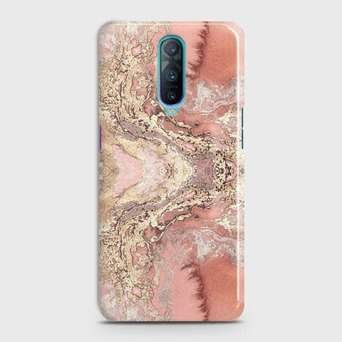 OPPO R17 Pro Cover - Trendy Chic Rose Gold Marble Printed Hard Case with Life Time Colors Guarantee