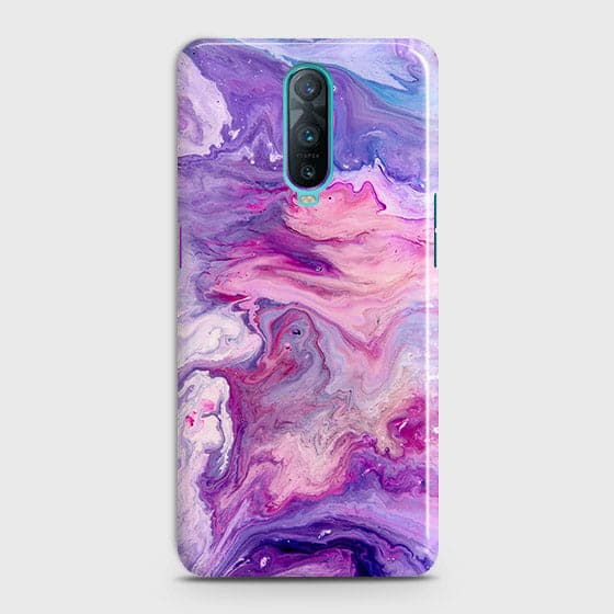 OPPO R17 Pro Cover - Chic Blue Liquid Marble Printed Hard Case with Life Time Colors Guarantee