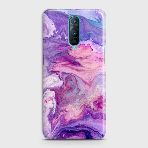 OPPO R17 Pro Cover - Chic Blue Liquid Marble Printed Hard Case with Life Time Colors Guarantee