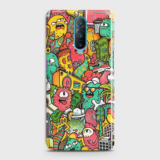 OPPO R17 Pro Cover - Matte Finish - Candy Colors Trendy Sticker Collage Printed Hard Case with Life Time Colors Guarantee