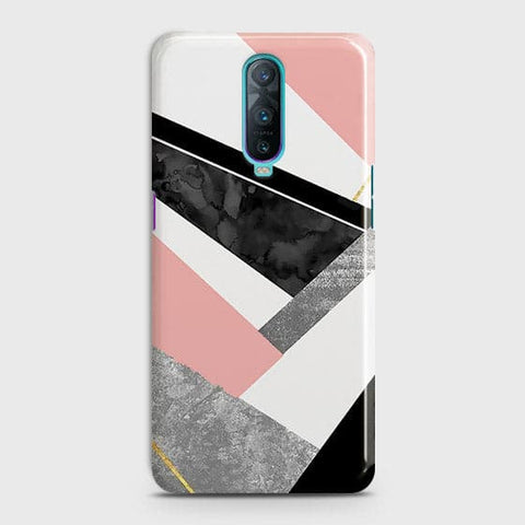 OPPO R17 Pro Cover - Matte Finish - Geometric Luxe Marble Trendy Printed Hard Case with Life Time Colors Guarantee