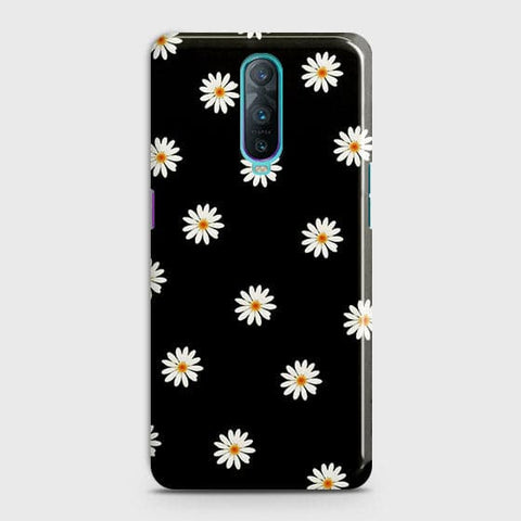 OPPO R17 Pro Cover - Matte Finish - White Bloom Flowers with Black Background Printed Hard Case with Life Time Colors Guarantee