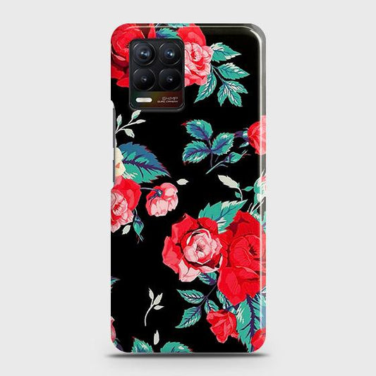 Realme 8 Pro Cover - Matte Finish - Dark Rose Vintage Flowers Printed Hard Case with Life Time Colors Guarantee