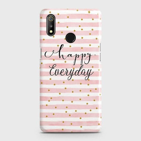 Realme 3 Cover - Trendy Happy Everyday Printed Hard Case with Life Time Colors Guarantee
