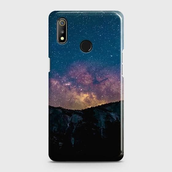 Realme 3 Cover - Matte Finish - Embrace Dark Galaxy  Trendy Printed Hard Case with Life Time Colors Guarantee