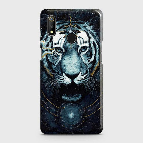 Realme 3 Pro Cover - Vintage Galaxy Tiger Printed Hard Case with Life Time Colors Guarantee