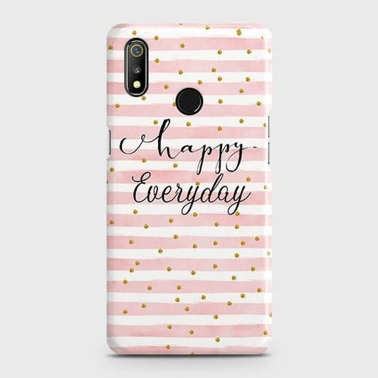 Realme 3 Pro Cover - Trendy Happy Everyday Printed Hard Case with Life Time Colors Guarantee