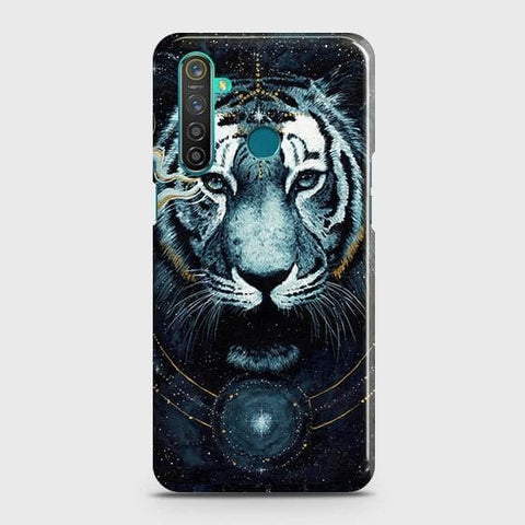 Realme 5 Cover - Vintage Galaxy Tiger Printed Hard Case with Life Time Colors Guarantee