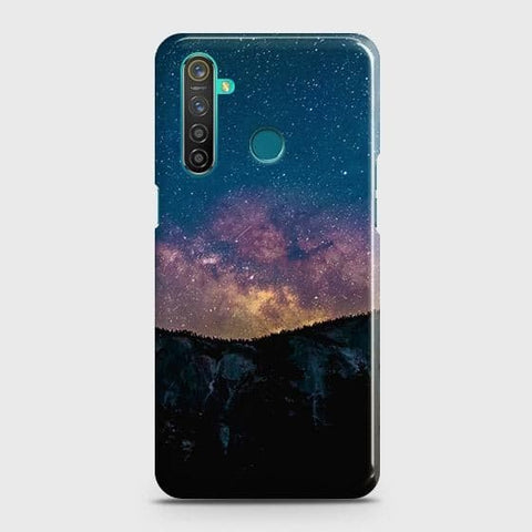 Realme 5 Cover - Matte Finish - Embrace Dark Galaxy  Trendy Printed Hard Case with Life Time Colors Guarantee