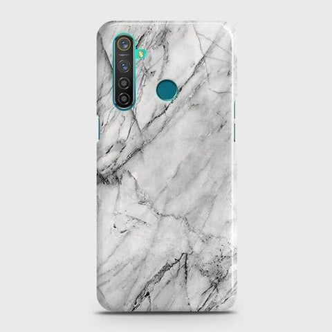 Realme 5 Pro Cover - Matte Finish - Trendy White Floor Marble Printed Hard Case with Life Time Colors Guarantee - D2