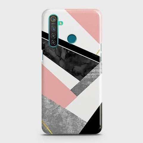 Realme 5i Cover - Matte Finish - Geometric Luxe Marble Trendy Printed Hard Case with Life Time Colors Guarantee B83
