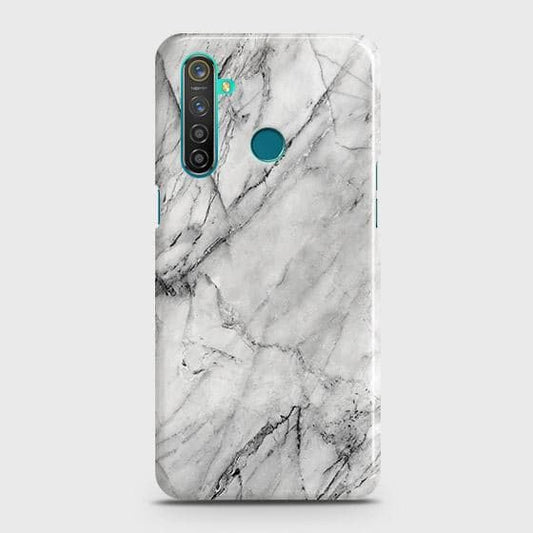 Realme 5s Cover - Matte Finish - Trendy White Floor Marble Printed Hard Case with Life Time Colors Guarantee - D2