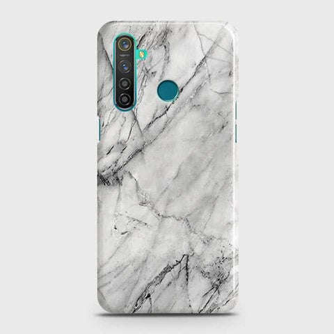 Realme 5s Cover - Matte Finish - Trendy White Floor Marble Printed Hard Case with Life Time Colors Guarantee - D2