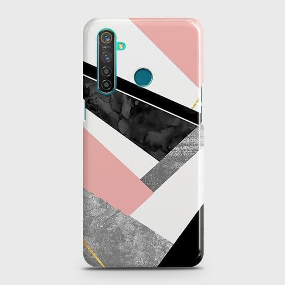 Realme 5s Cover - Matte Finish - Geometric Luxe Marble Trendy Printed Hard Case with Life Time Colors Guarantee