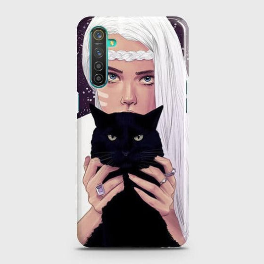 Realme 6 Cover - Trendy Wild Black Cat Printed Hard Case with Life Time Colors Guarantee